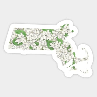 Massachusetts in Flowers Sticker